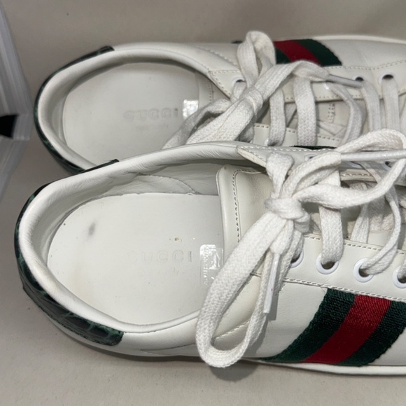 Gucci Ace Green Crocodile Women's Sneakers SIZE: US 8 / EU 38 - Picture 6 of 9